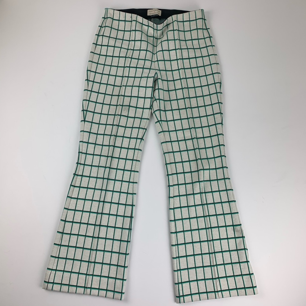 Anthropologie Womens XS White Pants Windowpane